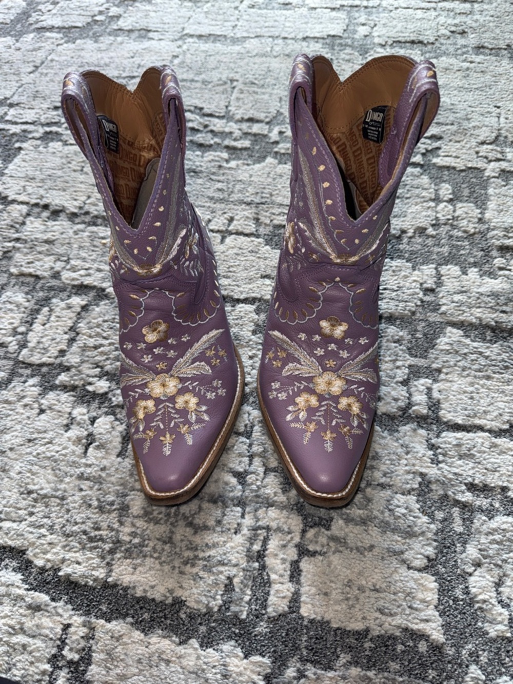 Embroidered Purple Floral Cowgirl Boots